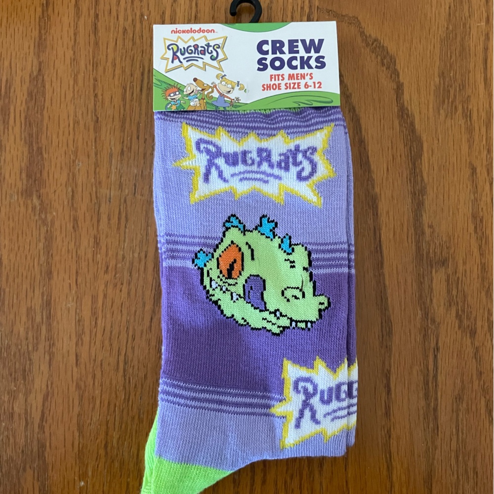 🔥 3/$10 Nickelodeon Rugrats Purple Crew Socks